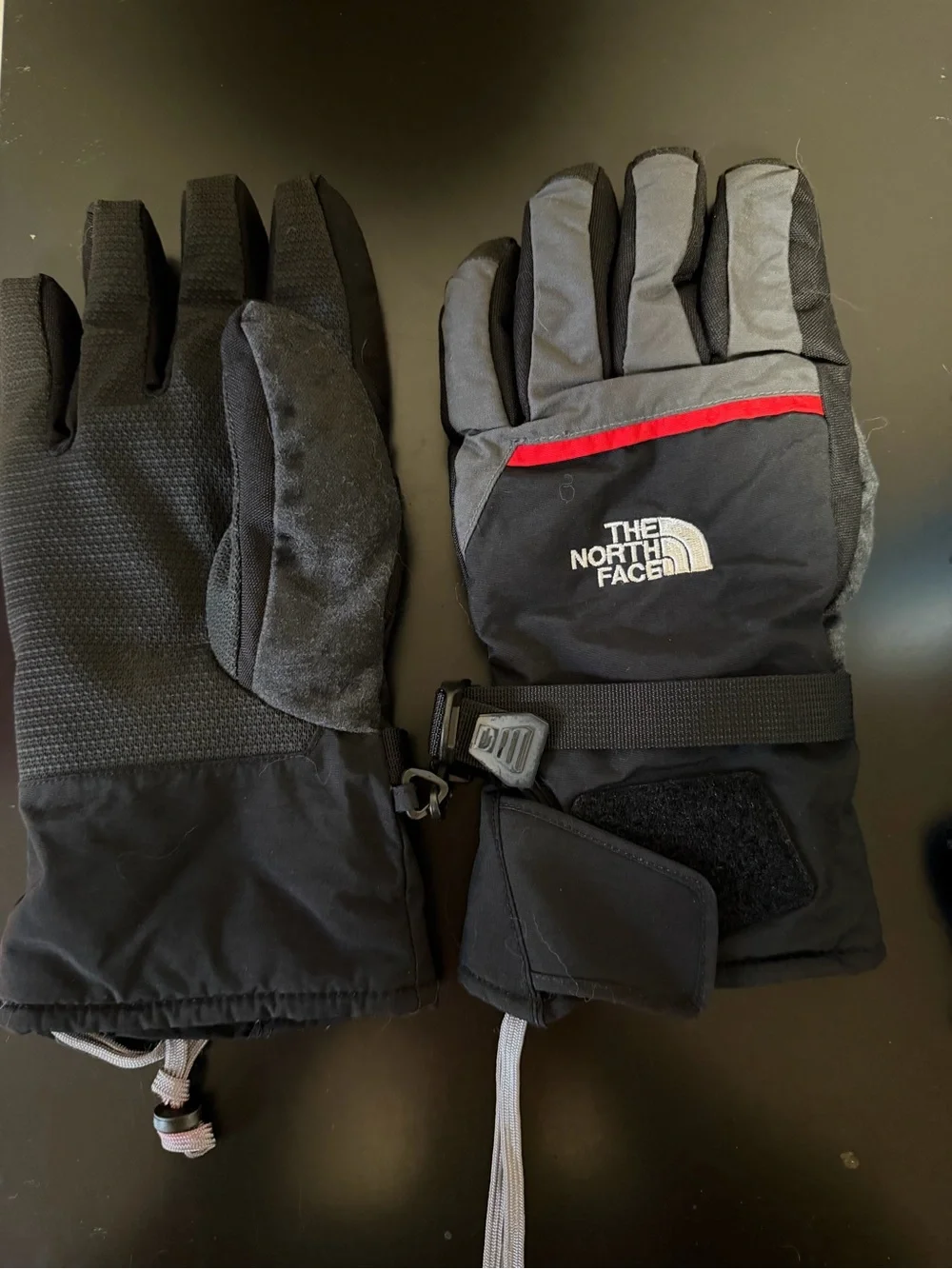 The North Face Men's Black & Gray Gloves with Red Accent